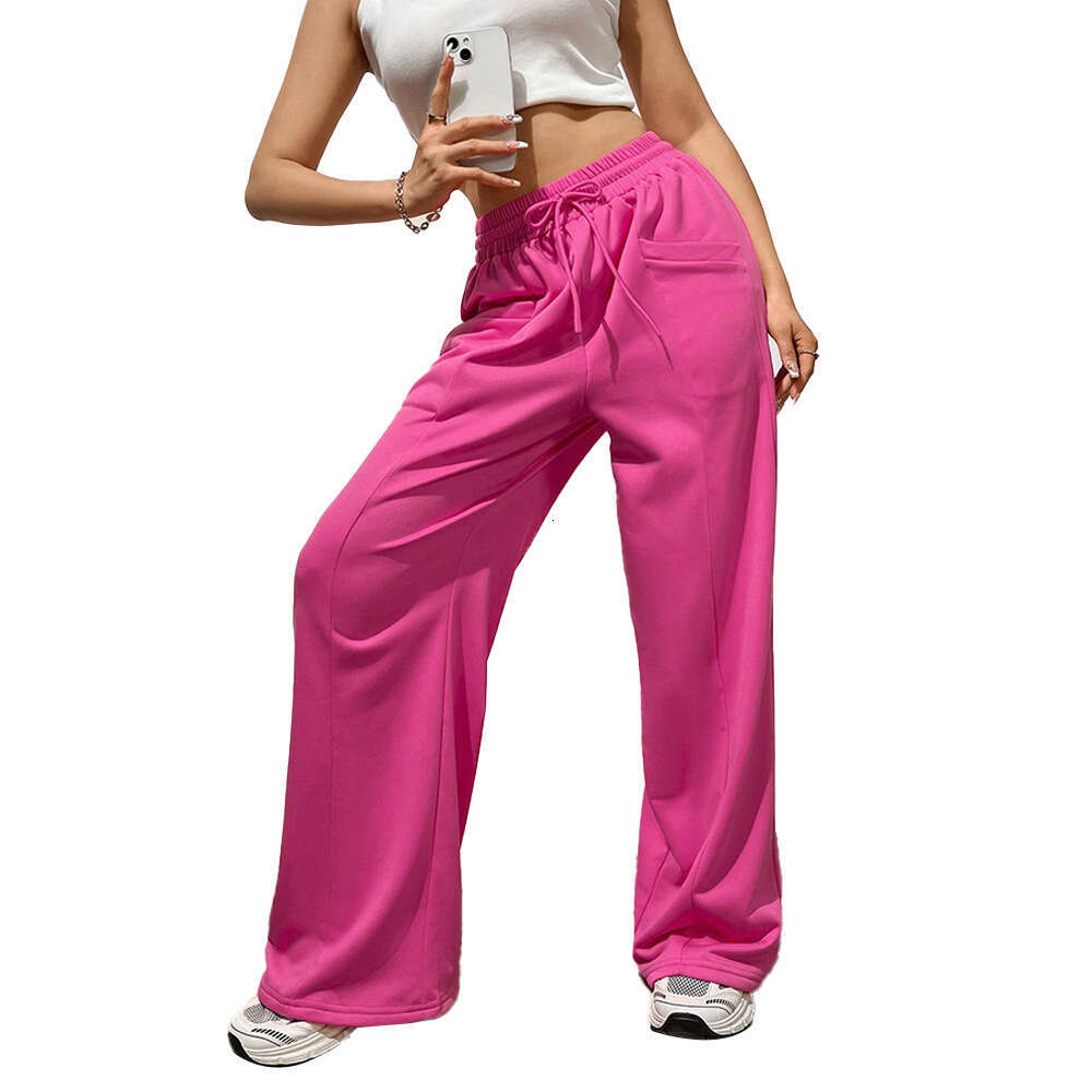 Sports For Women, Loose Fitting Slimming, Straight Casual High Waisted Wide Leg Pants, And Draped Sanitary Pants KLMY
