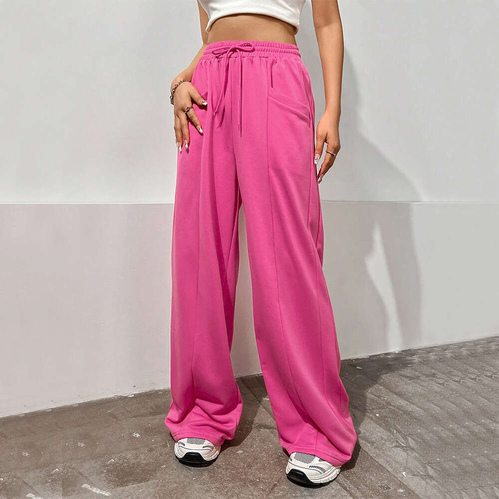 Sports For Women, Loose Fitting Slimming, Straight Casual High Waisted Wide Leg Pants, And Draped Sanitary Pants KLMY