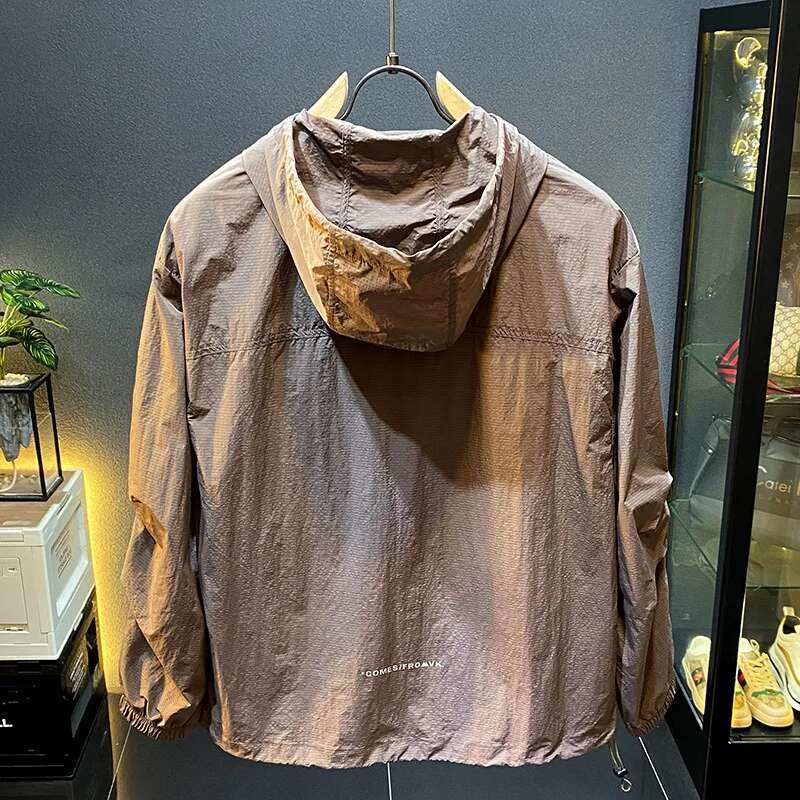 Summer Ultra-Thin Soft Ice Silk Sun Clothing Men2024new UV Protection Outdoor Fishing Hooded Climbing Jacket