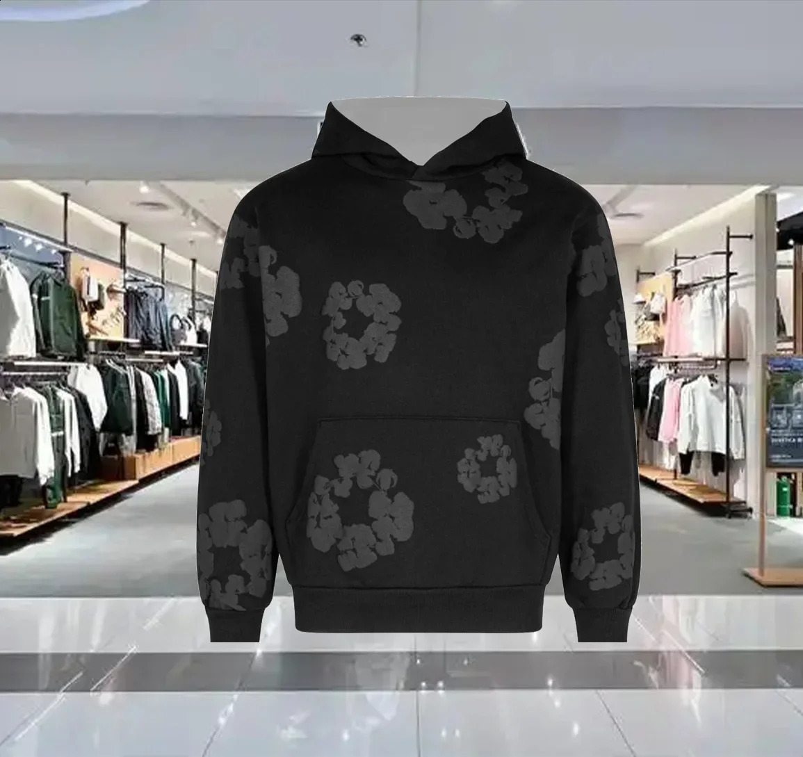 Mens Hoodies Skull Print Y2K Fashion Trend Pullover Fall Winter Long Sleeve Streetwears Comfortable Breathable Men Clothing 250305