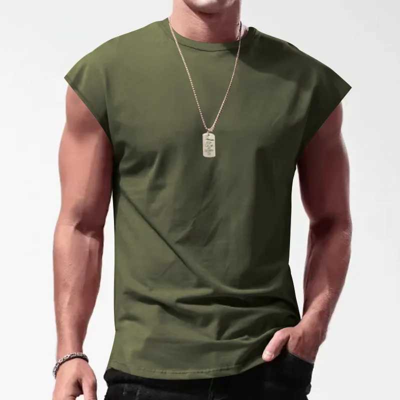 Men Casual Sleeveless Shirt Gym Tank Top Man Soild Basketball Vest Bodybuilding Tank Top Fitness Singlet Streetwear Male ClothesT250318