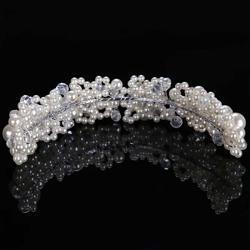Pearl Crystal band Tiara Rhinestone Flower Bridal band For Wen Bridal Wedding Hair Accessories Jewelry Band band X250306