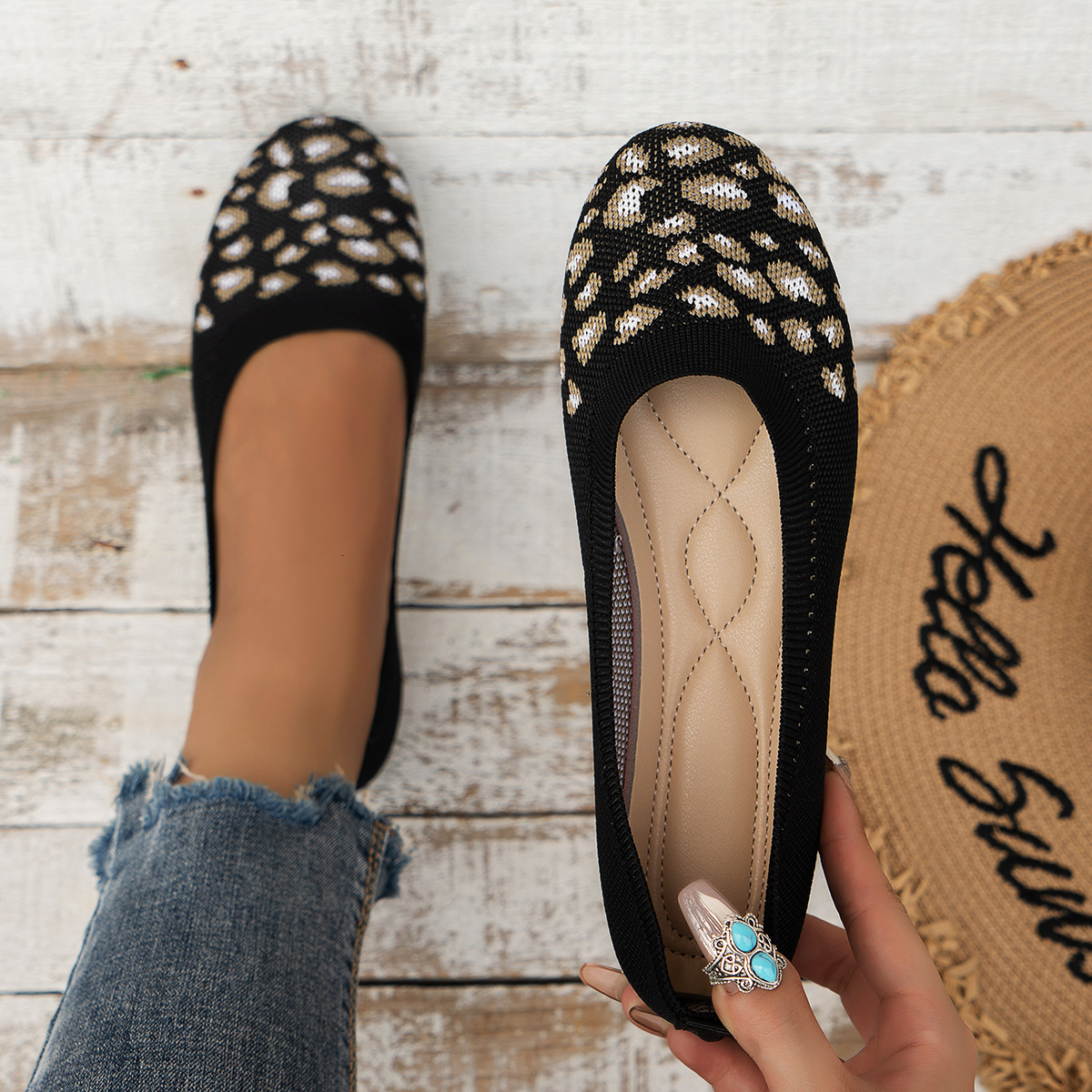 Comfortable pattern summer new item large size 2025 women's soft casual single shoe ddmykukumalu