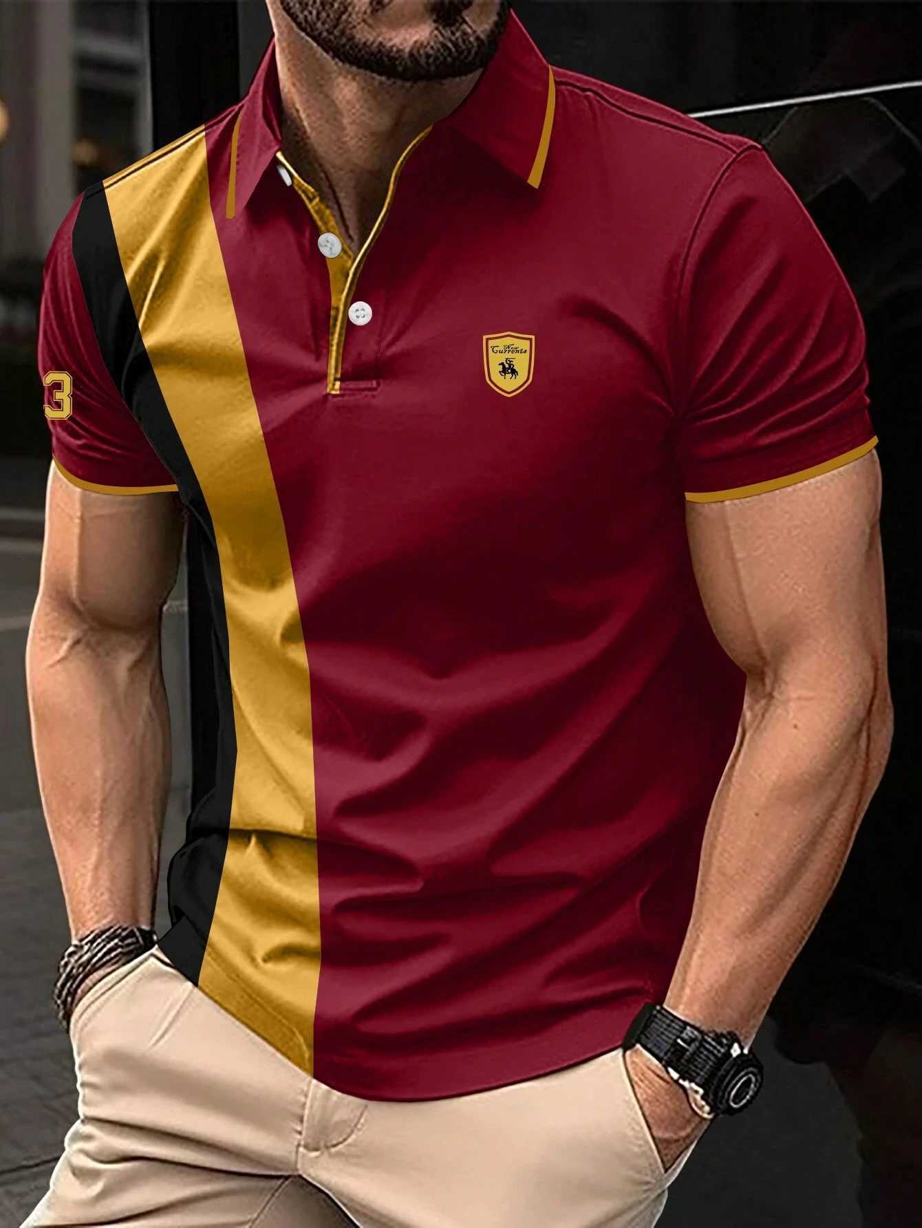 New High-Quality Mens Polo Shirt Summer Fashion Business Mens Button Lapel Tee Commuting Versatile Solid Colour Mens Top X250306