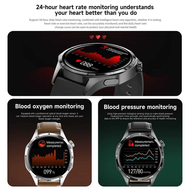 For GT5 Pro Gps NFC Smart Watch Men 360*360 AMOLED SCREEn Heart rate BT Call IP67 Waterproof Man Smartwatch M250227