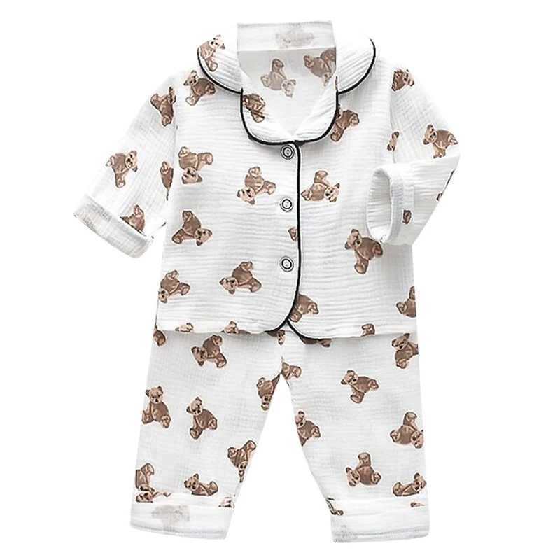 Summer New Cartoon Set Boys and Girls Casual Pajama Set Baby Silk Ice Short Sleeve Pajama M250306