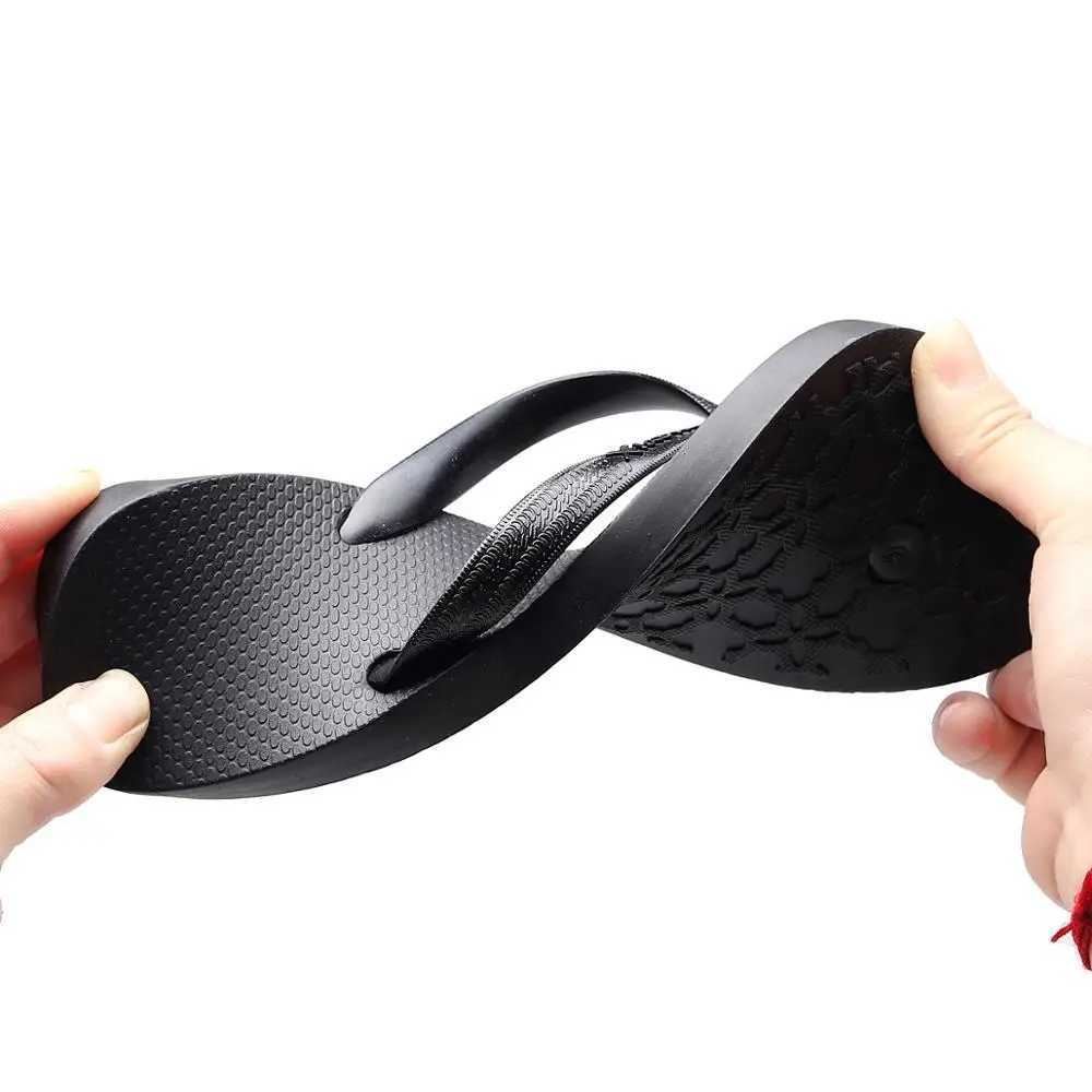 EOFK Wen Flip Flops Summer New Outside Slippers PVC Soft Shoes Casual Shinny Pear Color Beach Plus Size 45 Flat with Solid Y250306