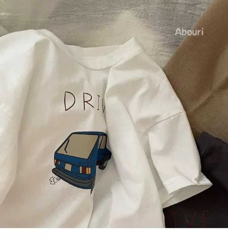 100% Cotton Half Sleeve T-shirt Boys Child 2023 Summer Baby Unisex Costume Sports Casual Tees Cartoon Car Trendy Pullover ShirtT250306