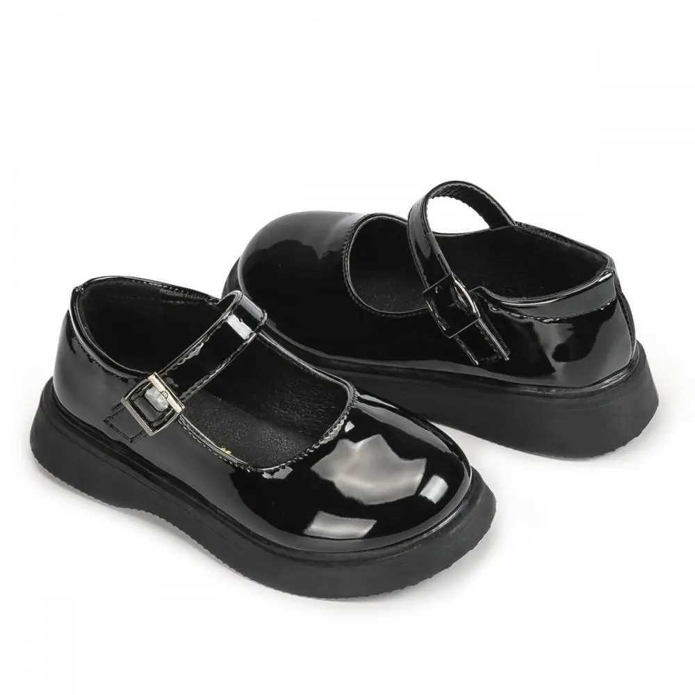 Spring Autumn Glossy Childrens Leather Shoes Fashion Campus Childrens Shoes Anti-Slip Waterproof Platform Soft ComfortableT250306