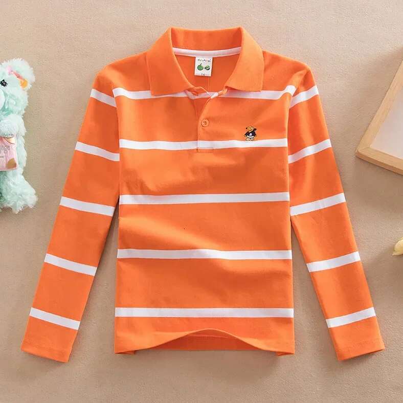 Ddmyshoesvip Children T Shirt Long Sleeve Polo Shirts Kids Stripes Tops Baby Boy Sports Polos Teneege Boys Clothes
