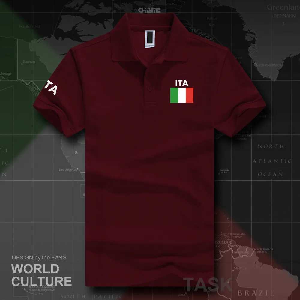 Italy Italian polo shirts men short sleeve white brands printed for country 2017 cotton nation team flag ITA country top X250306
