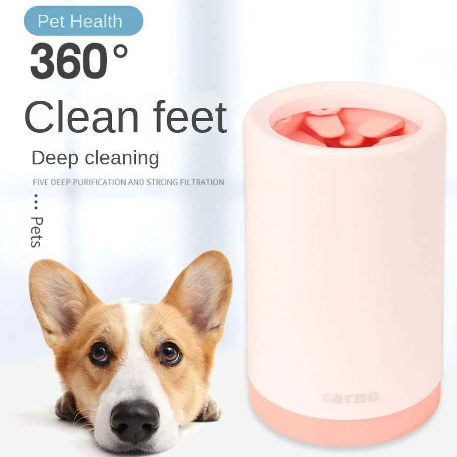 Pet Foot Washer Cup Paw Clean Brush Quickly Wash Dirty Cat Foot Cleaning Bucket Dog Paw Cleaner Silicone Dog Cleaning Supplies M250306