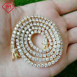 Wholesale Moissanite Necklace 3Mm 4Mm 5Mm Iced Out Sterg Sier Vvs Dia Men Women Moissnaite Tennis Chain