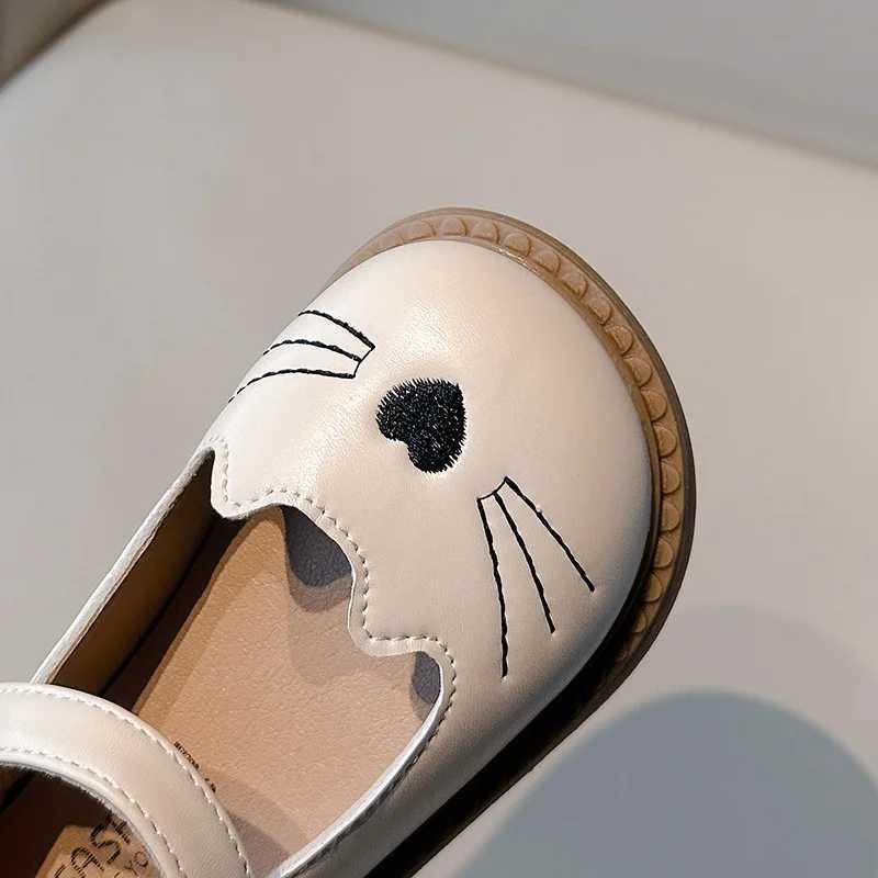 Toddler Girls Shoes Princess Casual Flats Child PU Leather Mary Jane Shoes Baby Girls Cute Cat Loafers Kids Back to School ShoesT250306