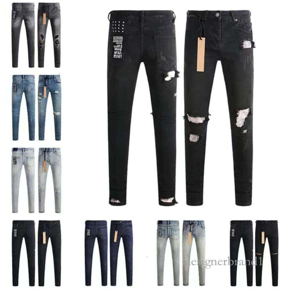 subi designerjeans Loose waist ripped high street Jeans retro p aint Spot patch hole denim Streetwear silm Feet Micro El astic K subis jeans pants QA
