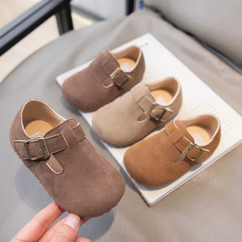 Kids Fashion Boys Casual Shoes Round-toe Buckle Soft Breatheable T-Strap Cute Children Girls Flats Solid Color Drop Shipping PUT250306