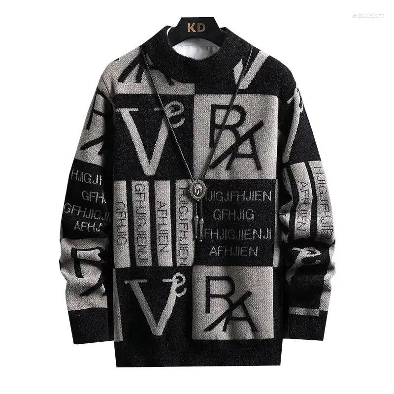 Men's Sweaters Round Collar Pullover Man In Crewneck Autumnr And Winter Knitwear Designer Jumpers Long Sleeve Y2k Knitted For Men