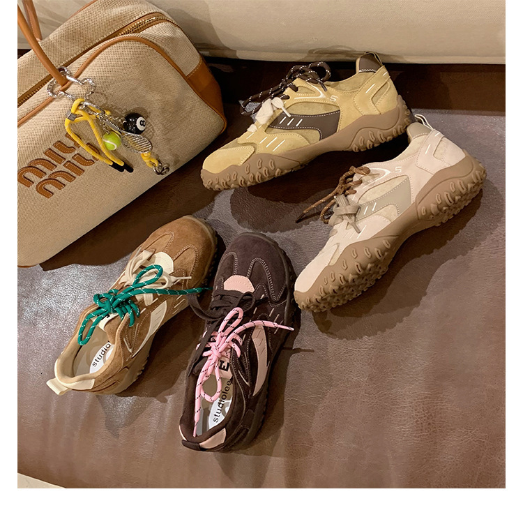 Niche German Training Forrest Gump Shoes for Women 2025 Autumn New Collection, Interior Height Increase Thick Bottom Versatile Fashion Casual Sports D