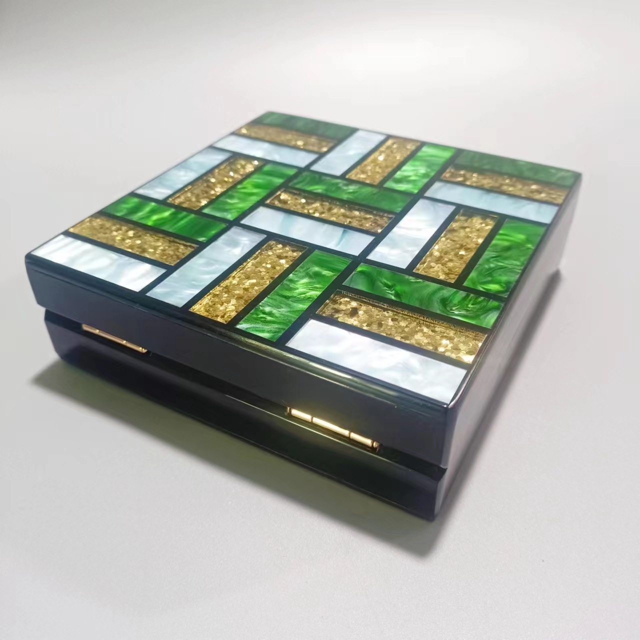 Summer Splicing Trendy Single Shoulder Chain Bag For Women Vintage lucite evening bag