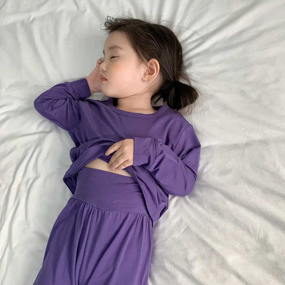 Kids Underwear Pajamas Sets 2pcs Korean Style Cotton High Quality Child Home Sleep Wear Clothes for Baby Girls Boy 1-8 Years Old M250306