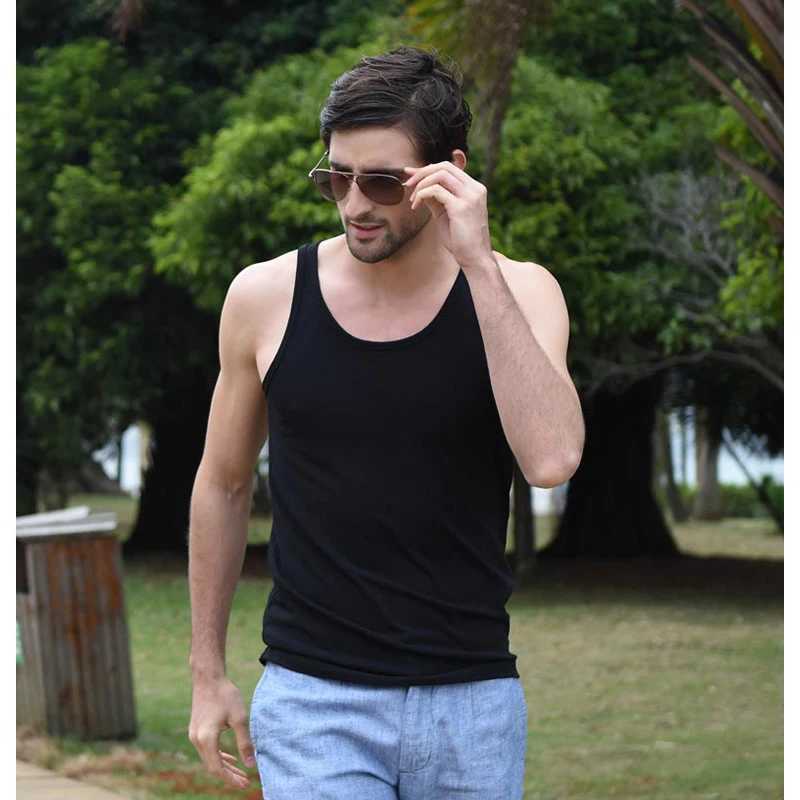 White Tank Top Gym Accessories Men Summer New Casual Solid Sleeveless Vest Male Pure Cotton Gym Shirt Jogger WaistcoatT250318