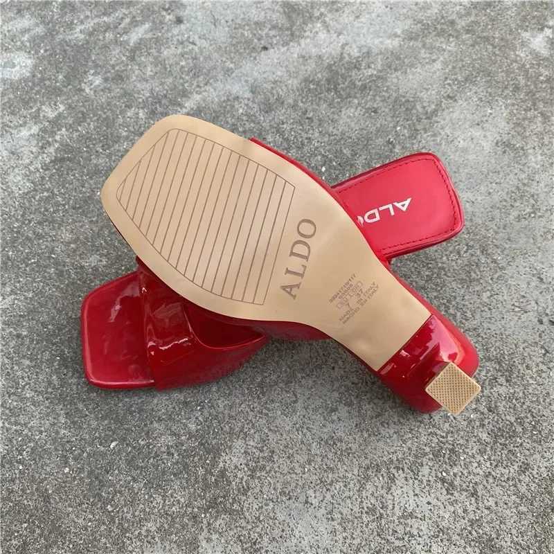 New Warm Shoes Europe and Fi Square Thin High Heels Sexy Slide Wenzhapatos De Mujer 2023 Y250306