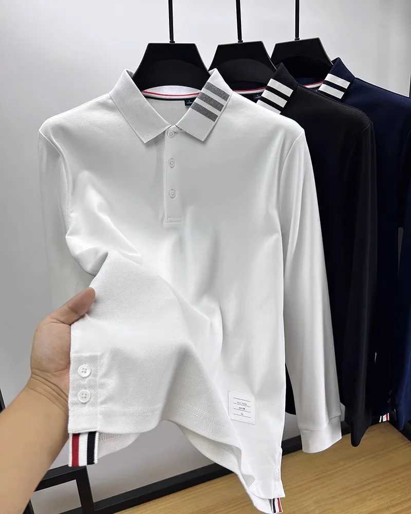 High end 100% cotton long sLeeve POLO shirt men lapel top fashion designer brand embroidery autumn business casual T-shirt X250306