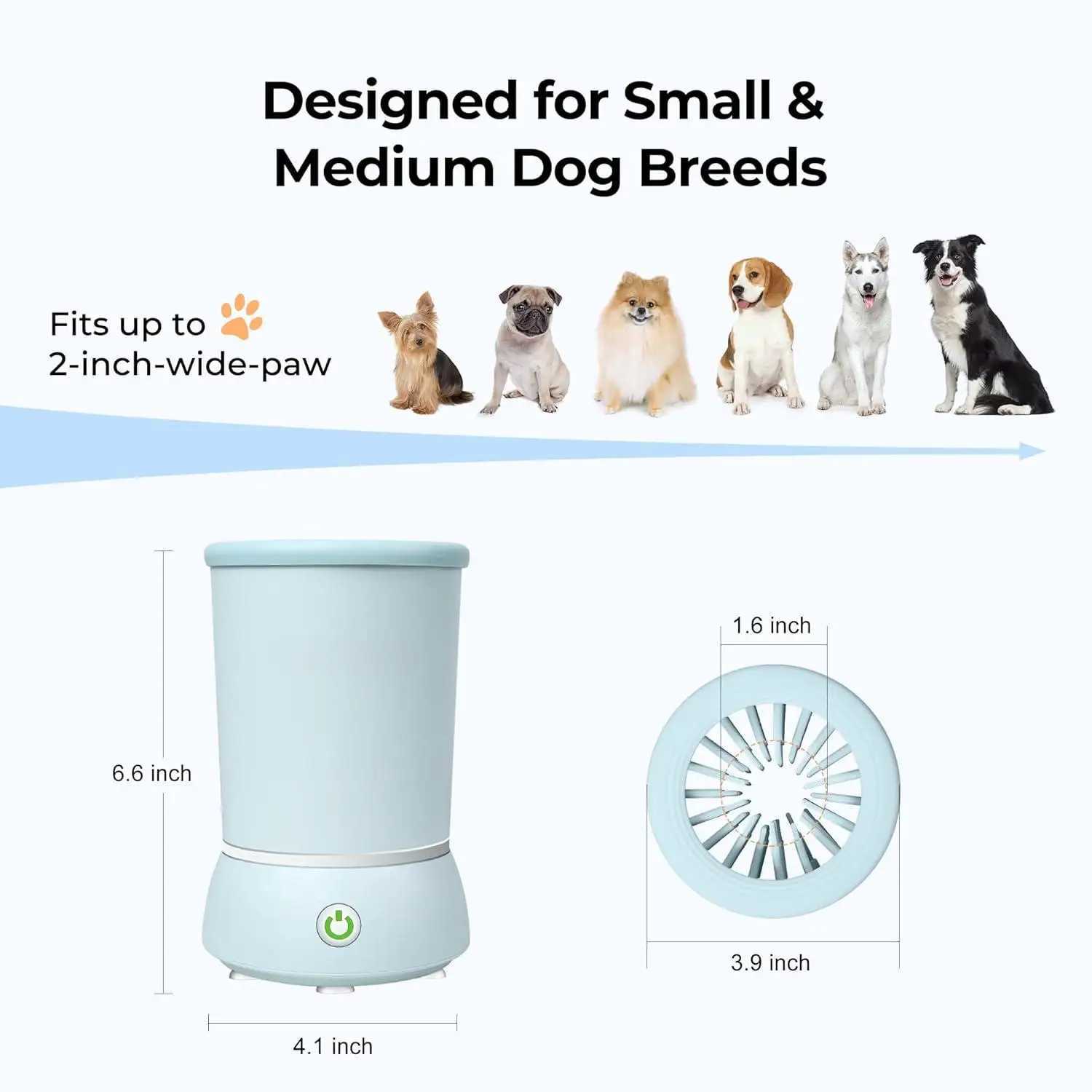 Automatic Dog Paw Cleaner And Massager Electric Dogs Paws Washer Cup Pet Foot Cleaning Machine USB Rechargeable Blue White M250306