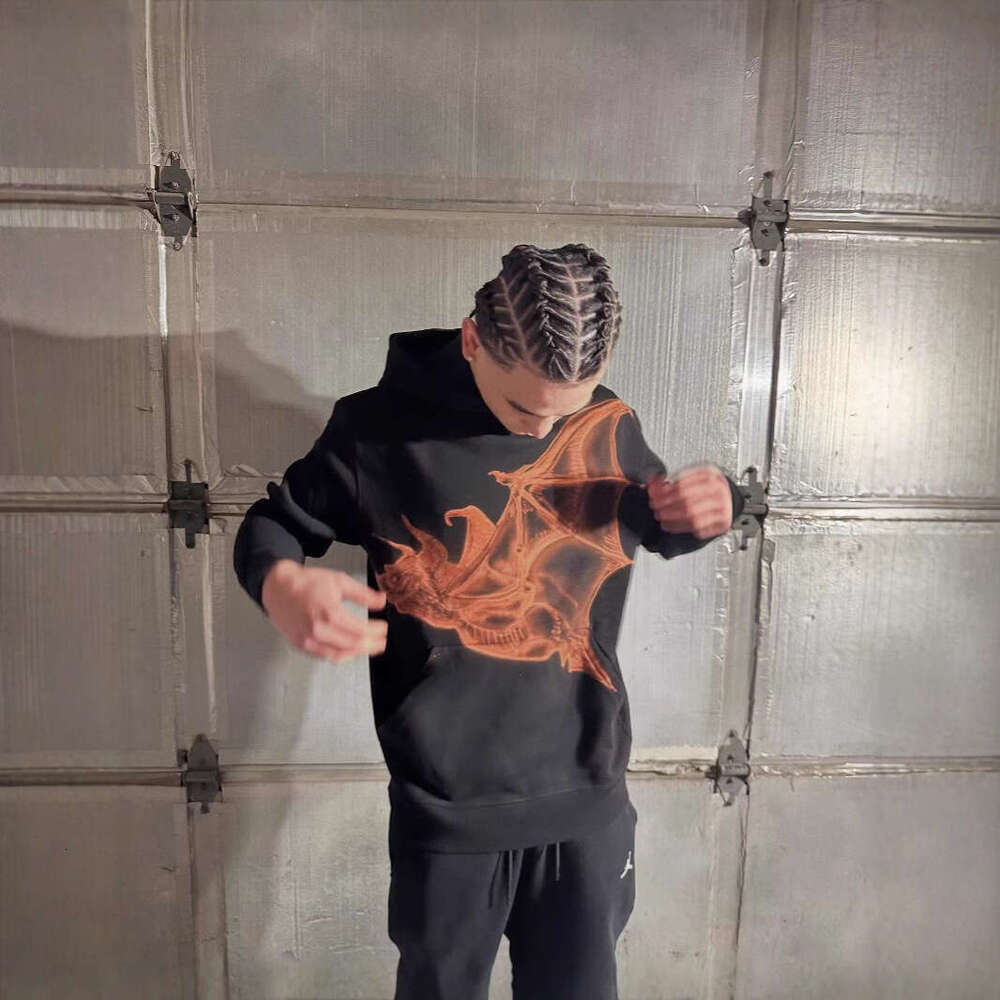 new autumn and winter unisex street eagle print pattern personalized hoodie