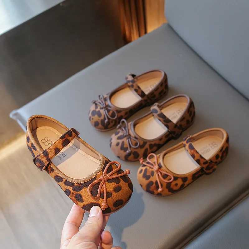 Children Flats Vintage Leopard Fahion Girls Shoes Spring Autumn Kids School Party Wedding Soft PU Leather Shoes For GirlT250306