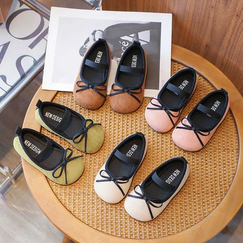 Unishuni Child Mary Jane Shoes Girls Velvet Ballet Flats with Elastic Band Kids Round Toe Casual Shoes 4-10Y Spring Autumn ShoesT250306