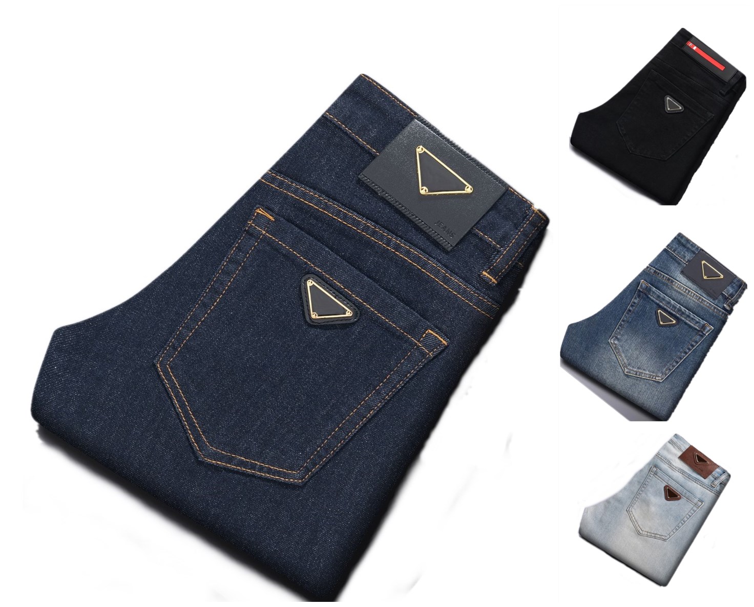 Automne New Mens Ripped Slip Fit Elasticity Jeans Men's Straight Business Famme Classic Casual Colters Brodery Skinny Jeans Biker Denim H890