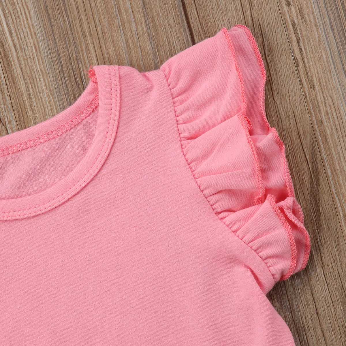 Citgeett Newborn Toddler Baby Girls Boy Fly Sleeves Solid Tops Bodysuit Casual Summer Ruffle Outfits 0-4YT250306