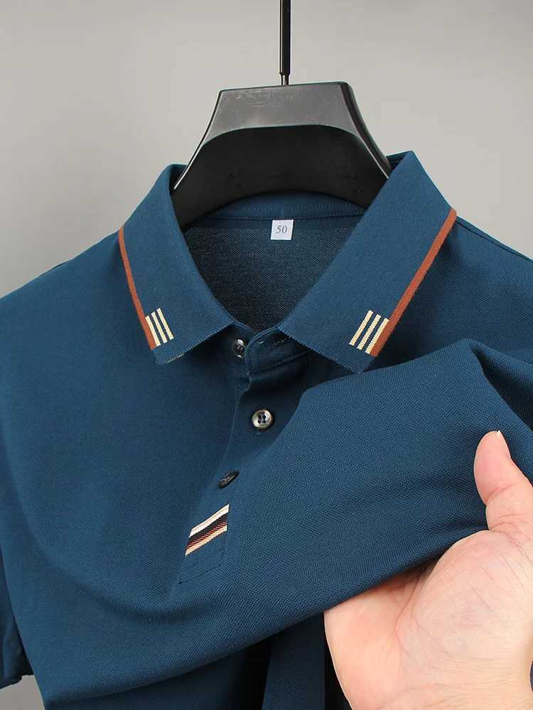 luxury Mens short sleeved T-shirt designer summer lapel business casual high-end mens polo shirt pure cotton New Korean top X250306