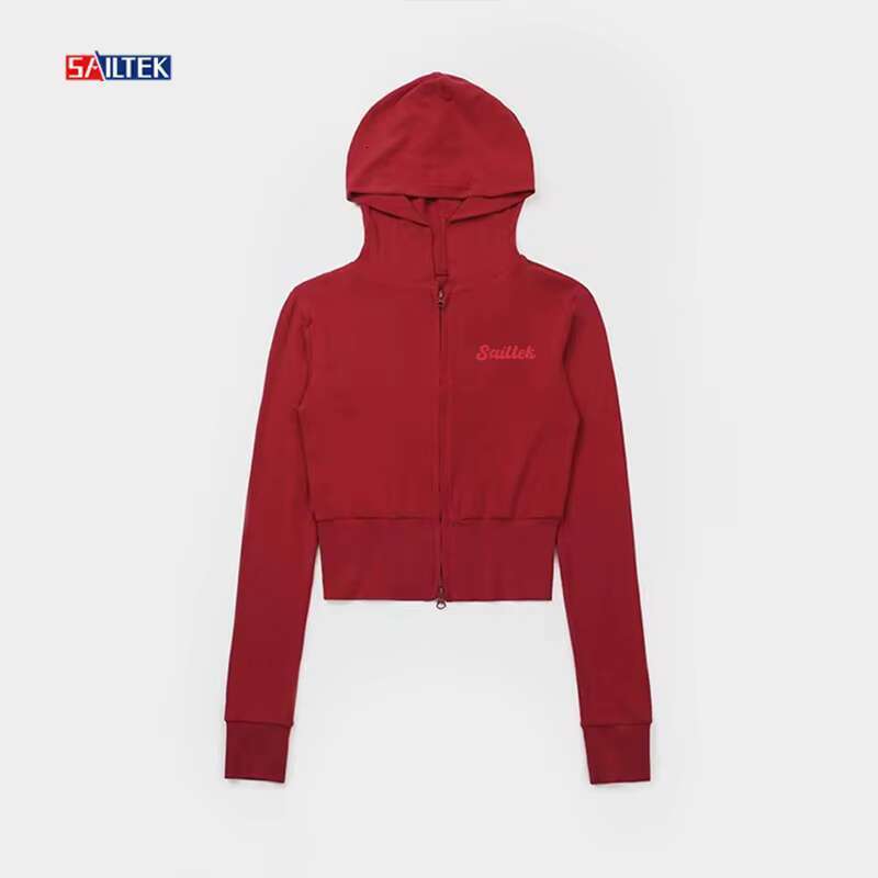 Spring 2025 Womens Clothing Blank Jumper High Quality Cropped Zip Up Hoodie 240 Gsm Custom Lightweight Multicolor Zipper Hoodies