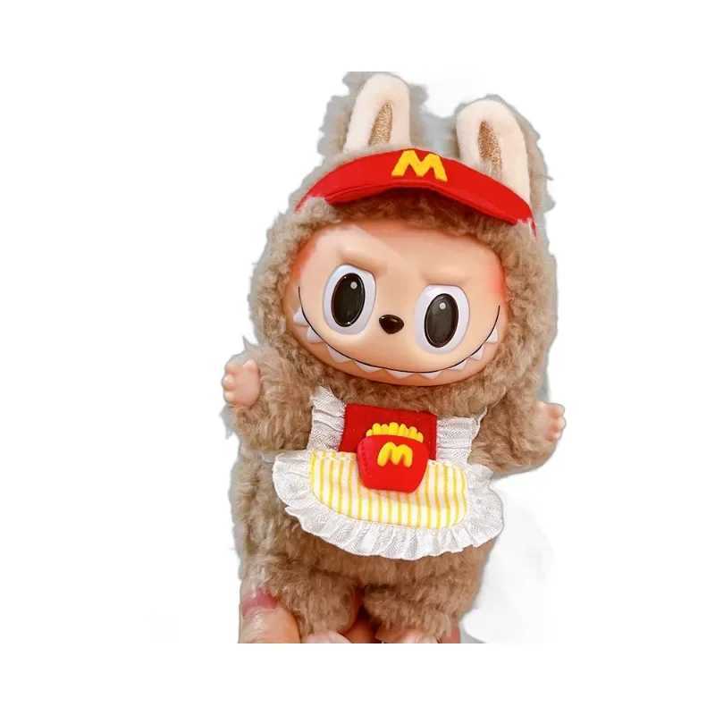 Labubu 17cm Clothes Outfit Accessories For Labubu Dolls Clothing Kid Gift French Fries Apron And M Hat EB19GT250306