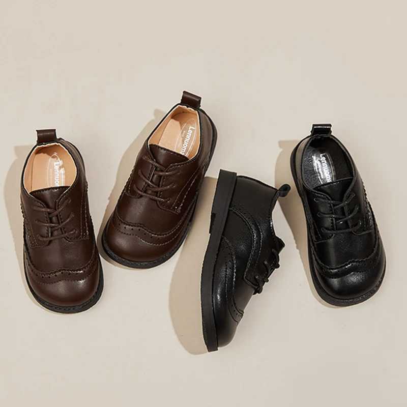 EOFK Boy Brogue Shoes For Baby Toddlers Kids Girls Little Children Formal Party Wedding School Uniform Leather Flats 21-30T250306