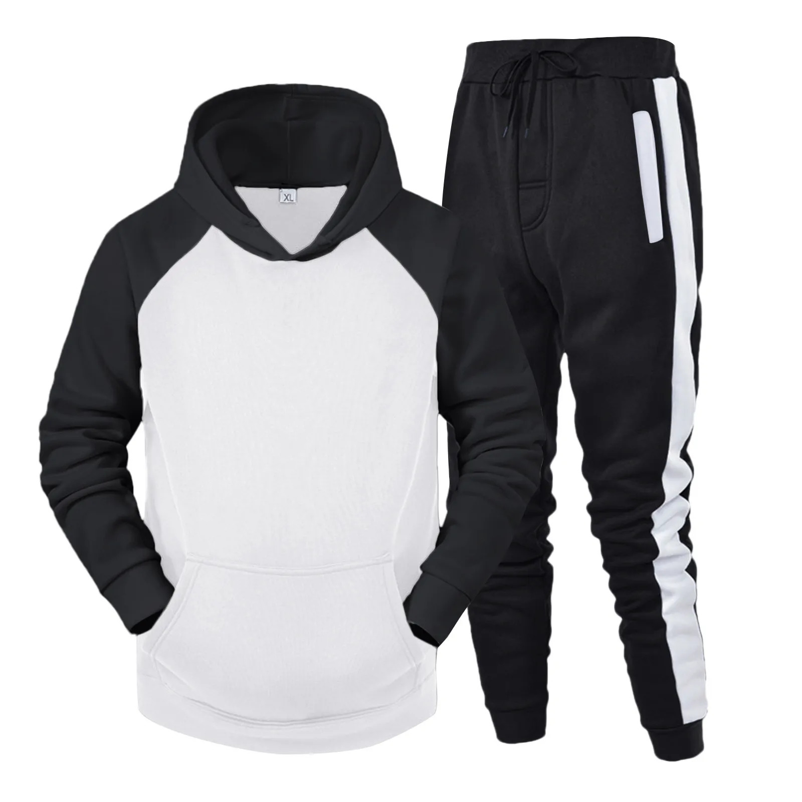 Hoodies 2 Piece Set Men y2k Streetwear Sport Casual Trouser Suits Long Sleeve Hooded SweatshirtsJogger Running Sweatpants 250306
