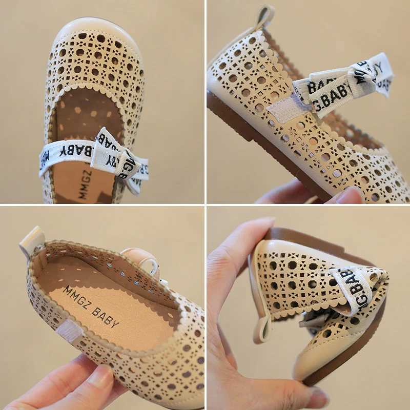 Girls Mary Janes Hollow-out Elastic Band Summer Breathable Kids Princess Shoes Classic Cover Toe Children Flat Shoe 21-30T250306