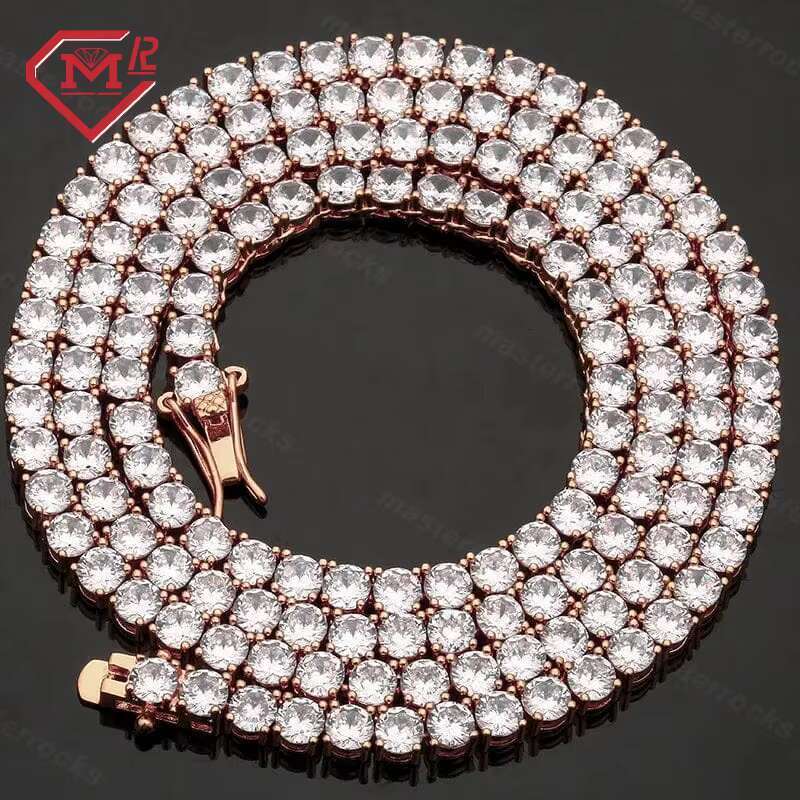 Wholesale Moissanite Necklace 3Mm 4Mm 5Mm Iced Out Sterg Sier Vvs Dia Men Women Moissnaite Tennis Chain