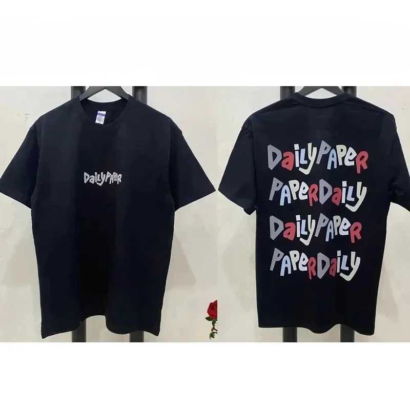 Daily Paper Tops Cotton Printed T-shirt unisex loose short sleeved clothing Daily Paper Boys Pure Cotton T-shirt X250306
