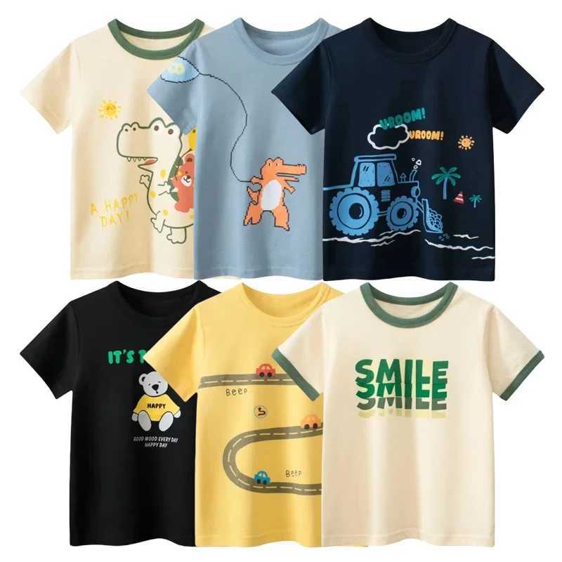 2025 Summer New Cartoon Boys T Shirt Casual Short Sleeve Childrens T-Shirts Kids Clothes Toddler Cotton Tops Tees 2-10YT250306