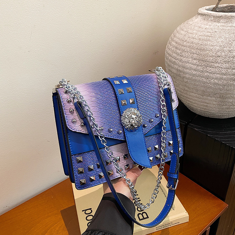 2025 Autumn New Universal Women's Shoulder Lid Style Small Square PU Stitching 2024 Winter Bag