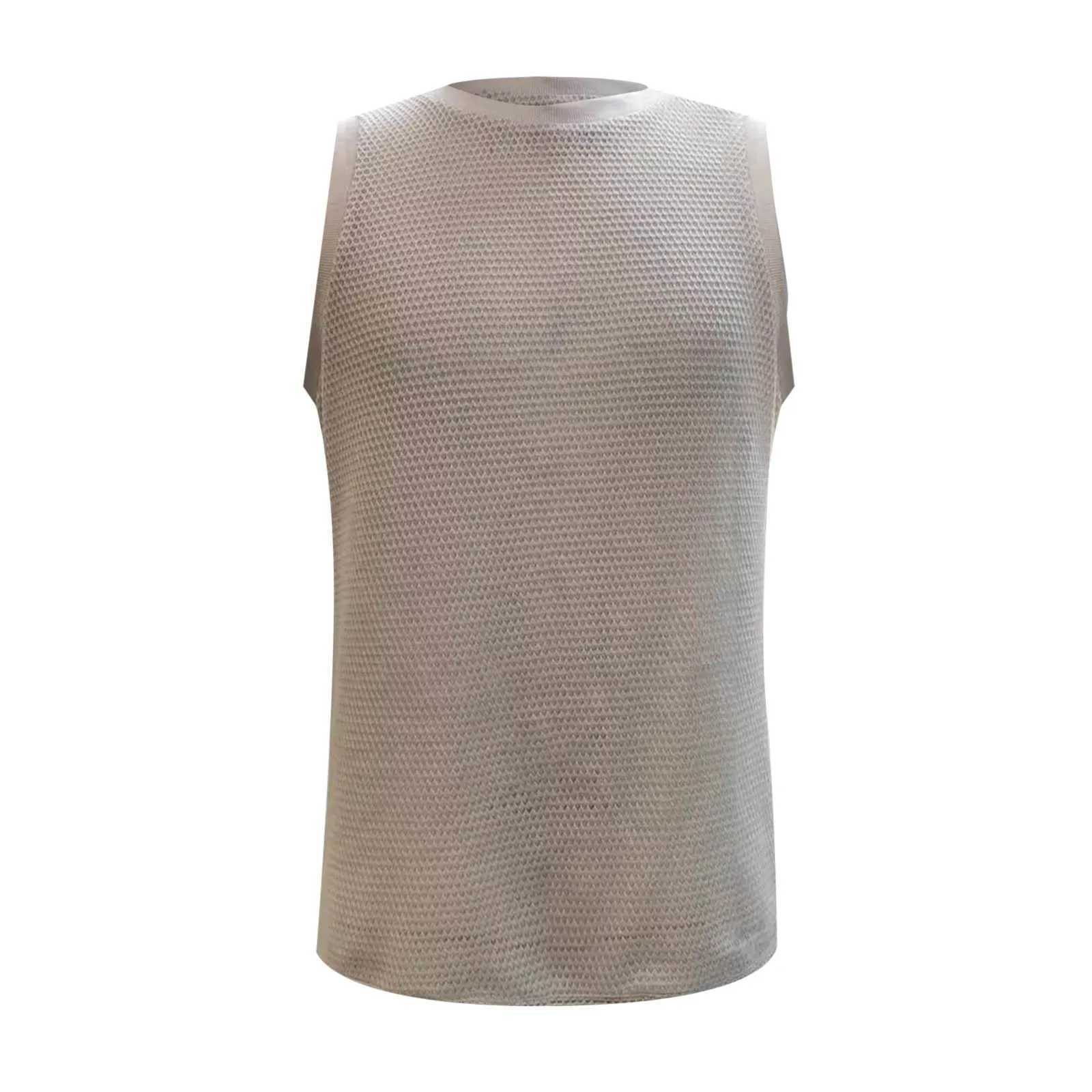 Sports Compression Tank Top For Boys MenS Fishnet Mesh Tank Tops Sexy See Through Workout Vest Camisetas Sin Mangas Para HombreT250318
