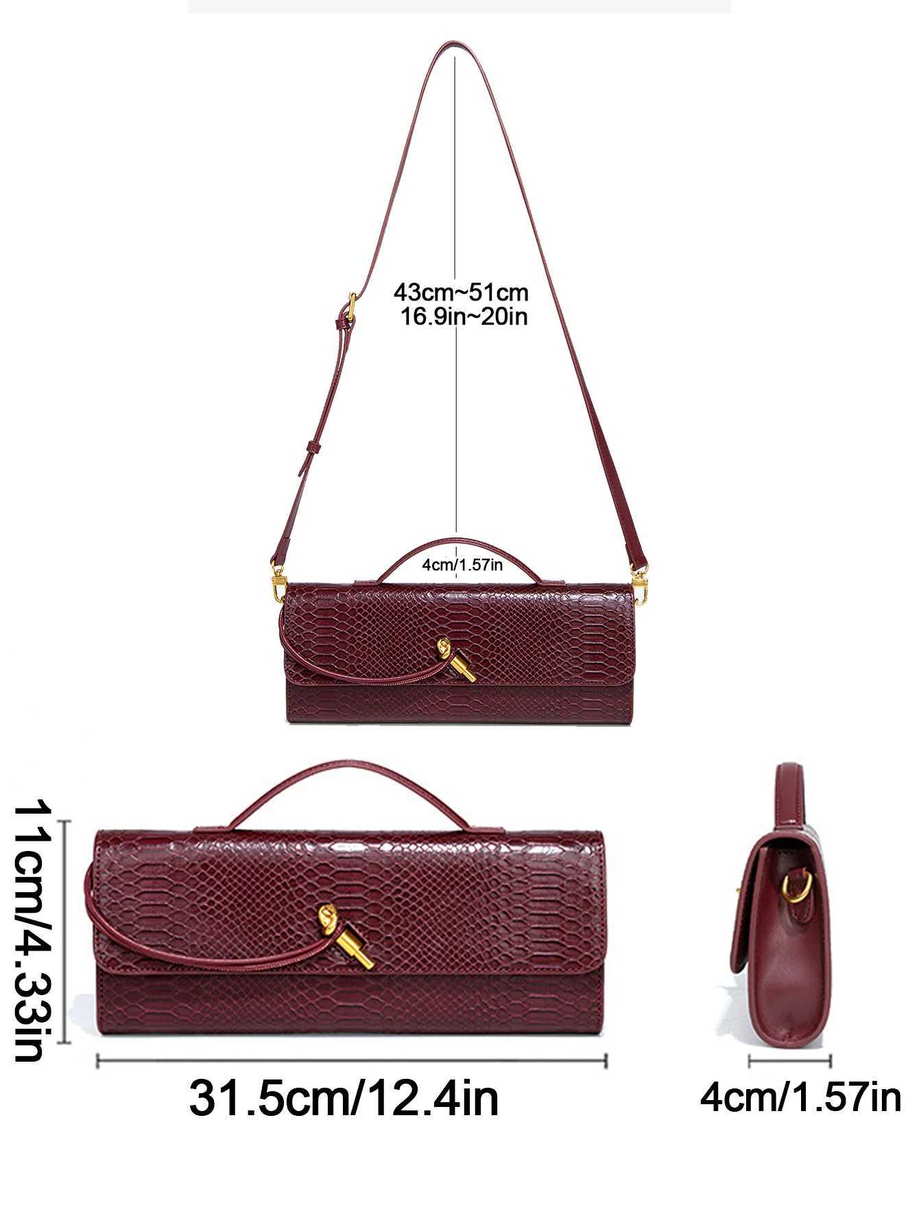 Burgundy bag ry red envelope wine red envelope upsc new handbag European and fi odile flip hand organ b Y250305