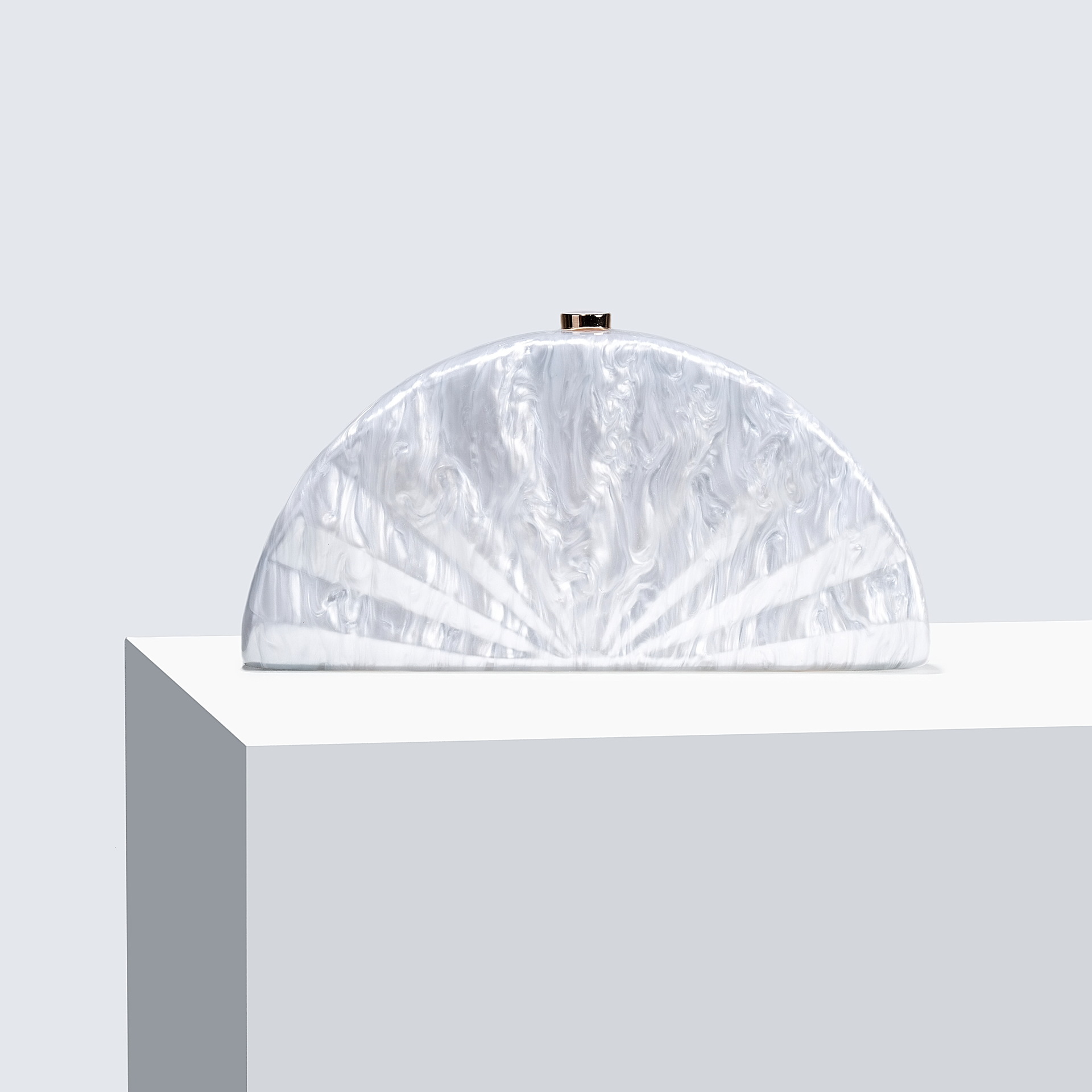 Women's New Diagonal Cross Semi-Circular Fan-Shaped Bag, Vintage lucite evening bag