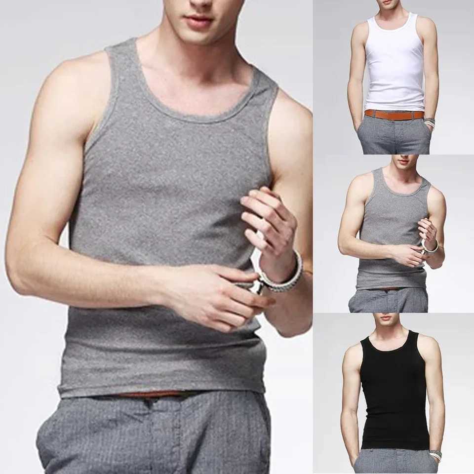 Mens Vests Tank Top Gym Muscle Summer Training Plain Sleeveless T ShirtT250318