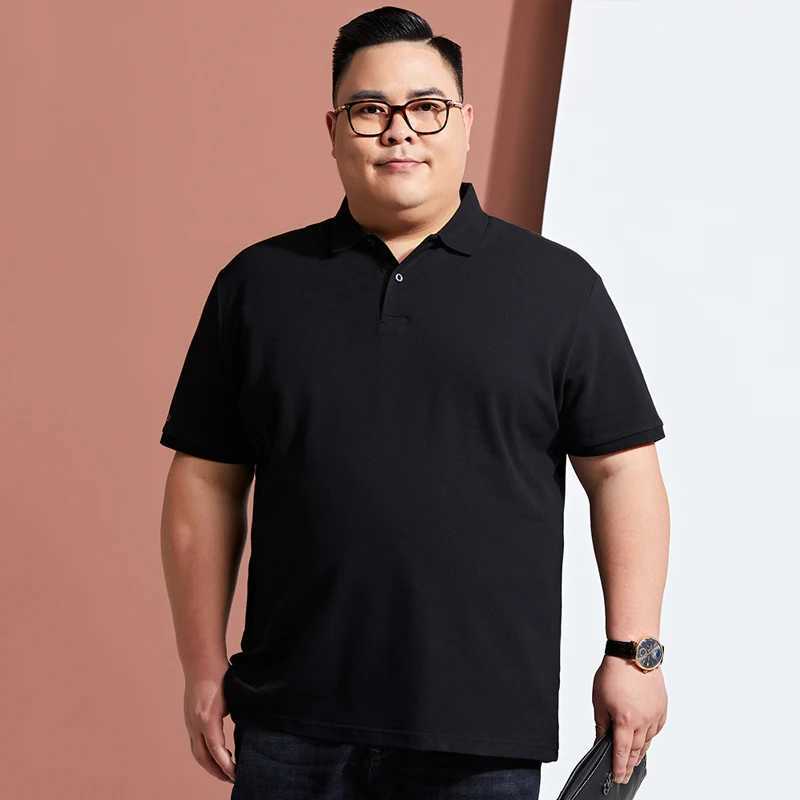Mens Plus Size Polo Shirt Oversized 6XL 7XL Summer Short Sleeve T Shirts Black Loose Mens Shirt X250306