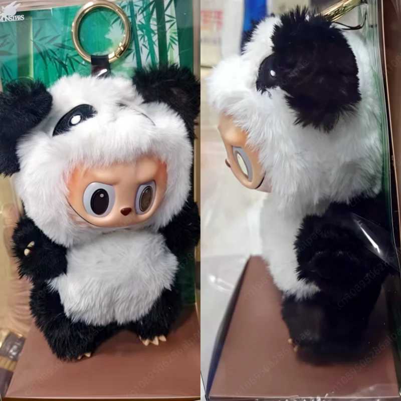 New Goods The Monster Labubu Panda Black And White Series Vinyl Dolls National Treasure Toy Creative Pendant Model Replica GiftsT250306