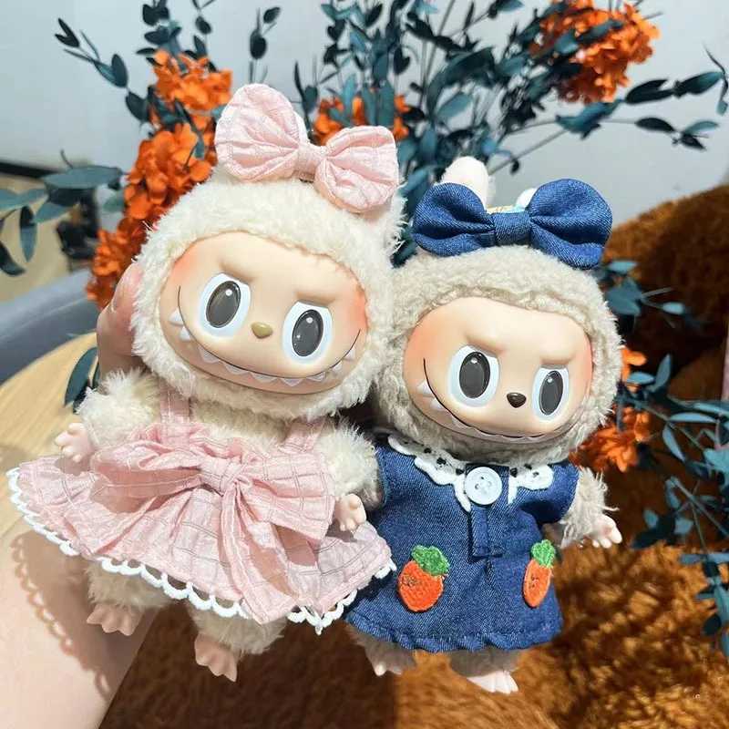 17cm Cute Mini Plush DollS Clothes Outfit Accessories For Korea Kpop Exo Labubu Idol Dolls shark onesie Clothing DIY Girl GiftT250307